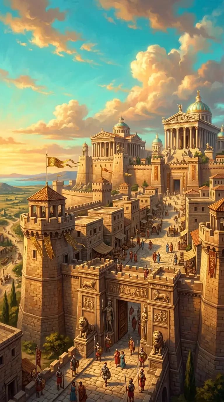 The walls of ancient Troy, setting of the Trojan War
