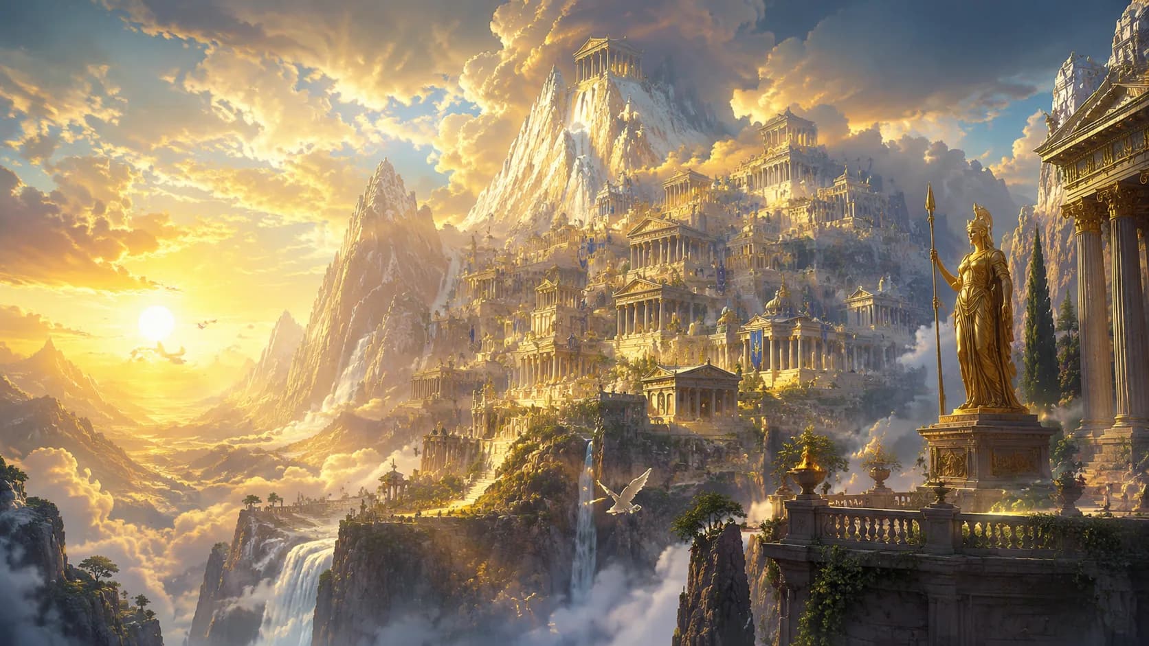 Mount Olympus Greece majestic mountain peaks reaching into clouds, home of the ancient Greek gods