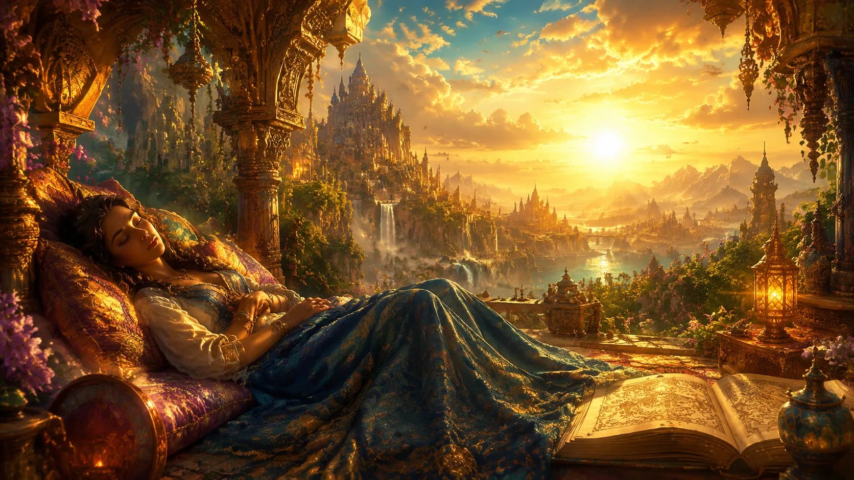 Person peacefully sleeping after meditation storytelling journey
